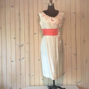 Vintage Seymour Jacobson Ivory Beaded Dress Sz 8